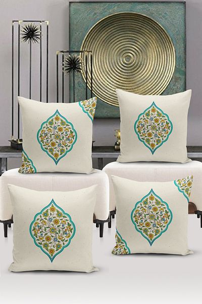 Bertille Home Ramadan Series Double Side Digital Printed Σετ 4 Μαξιλαροθήκης Ριχτάρι (Σετ Κάλυμμα Μαξιλαριού Ramadan)