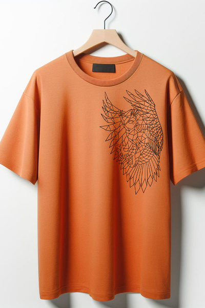 Vordevia Sova Štampano Unisex Oversize kroj T-shirt - okrugla kragna pakovanje