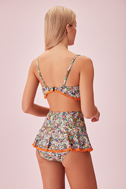 SUWEN Volanlı Bandeau Bralet Bikini Üst