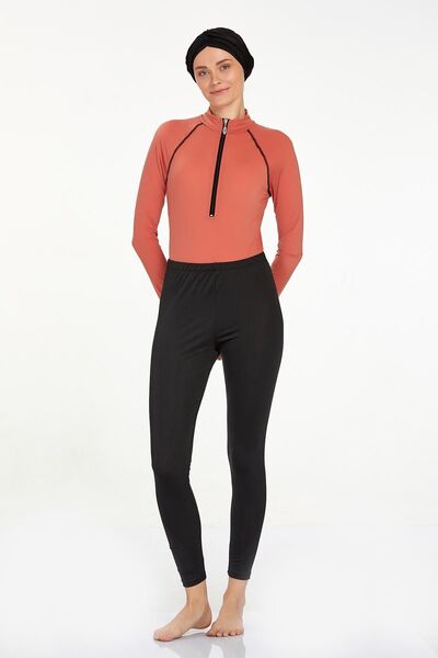 Remsa Mayo 3 Different Shapes Wearable Lycra Full Covered Hijab Swimsuit Robb 4460 Cinnamon