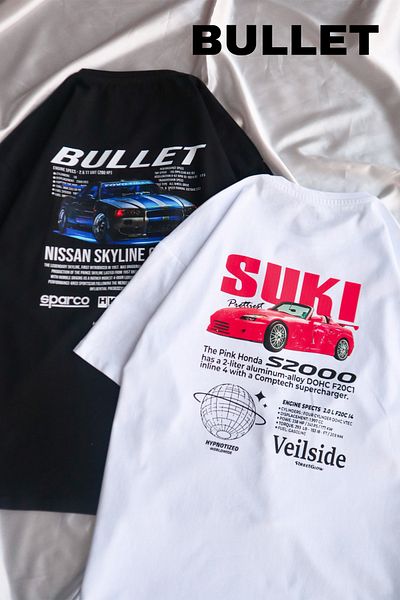 EFBUTİK Black Unisex Fast And Furious Bullet Back Printed T-Shirt