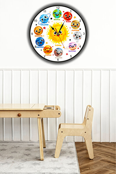 Vega Concept Özel Tasarım Çocuk Odası Duvar Saati / Öğretici Duvar Saati / Di...