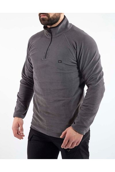 VAV WEAR Тактически мъжки суитшърт с полар с принт Honeycomb, без топчета, Polsw03