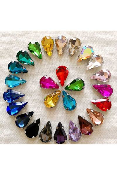 yiğit aksesuar 8x13 (1,3cm) Drop/Pear Case Παρμπρίζ Μικτό Χρώμα 20 τμχ