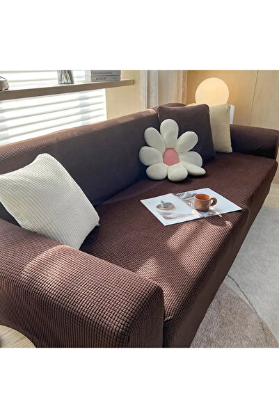 UYUMEV BAMBU 3 - غطاء مقعد Pitikare من الليكرا، أريكة سرير مطاطية قابلة للتمدد. 1 قطعة. بني غامق