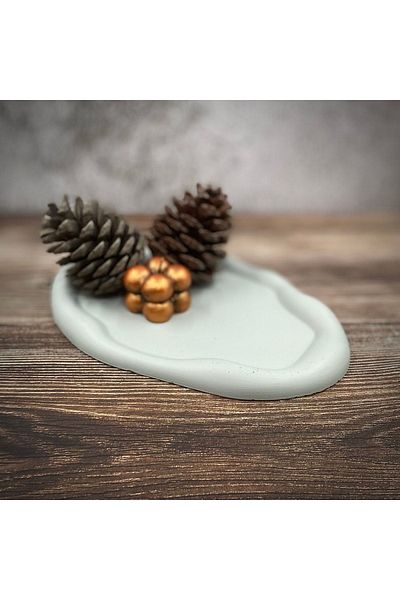 BLANJ HoBinCaN - Cloud-Looking Oval Plate, Candle Plate, Decorative Plate and Bowl, Presentation, Jewelry Plate