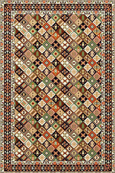 Rugs Modern Halı Covor țesut cu model mini-pentagonal 4290