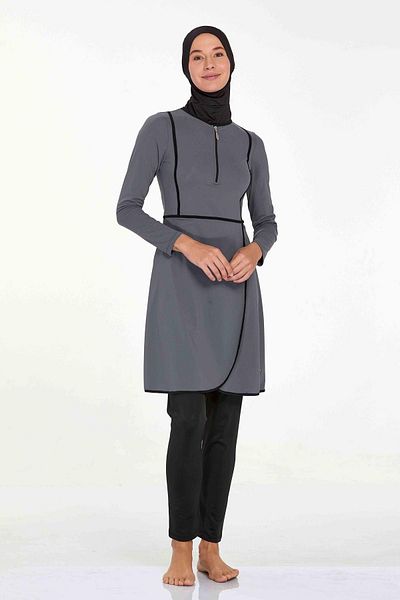 Remsa Mayo Lycra Full Covered Hijab Μαγιό Ella 4546 Anthracite