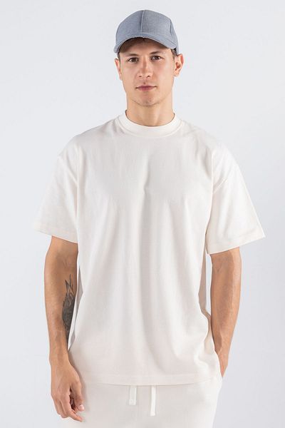 Friday Offset Tricou supradimensionat pentru bărbați, 100% bumbac, cu decolteu rotund, Agar