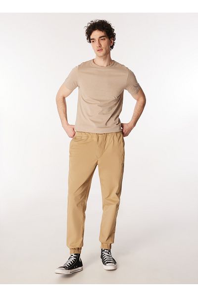 Lee Cooper Ανδρικό παντελόνι Cargo - Κανονικό πόδι, Camel Hair, JOGGER, 242 LCM, 221006, 3 CAMEL