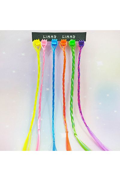 Limmy 3 Pieces Colorful Braid Hairpiece with Peg Buckle