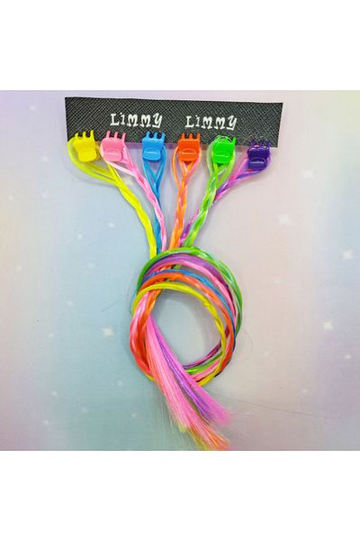 Limmy 3 Pieces Colorful Braid Hairpiece with Peg Buckle