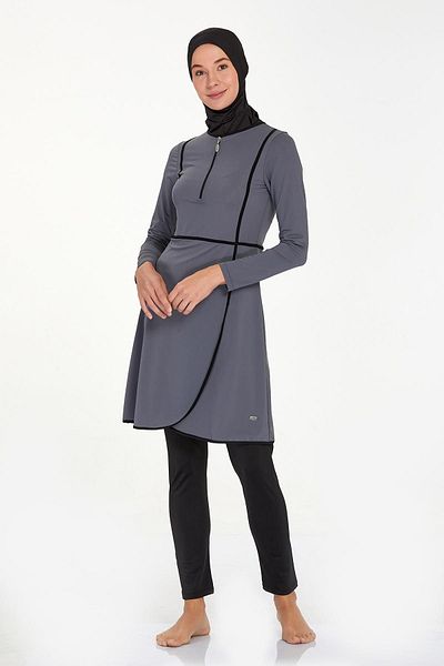 Remsa Mayo Lycra Full Covered Hijab Μαγιό Ella 4546 Anthracite