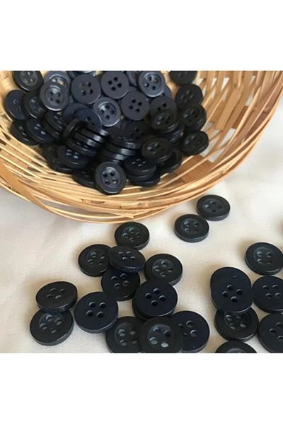 BİGÜMEX 4 Hole Black Button - 28 Sizes - 50 Pieces