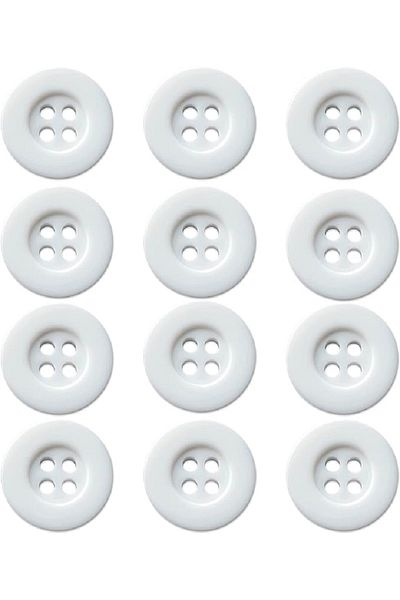 BİGÜMEX 4 Hole White Button - 28 Sizes - 50 Pieces