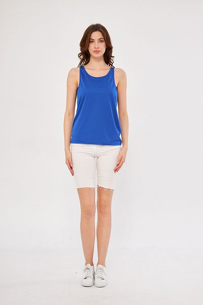 YÜKSEL IŞIK Sports Tank Saks Mavis Color Plain Fabric