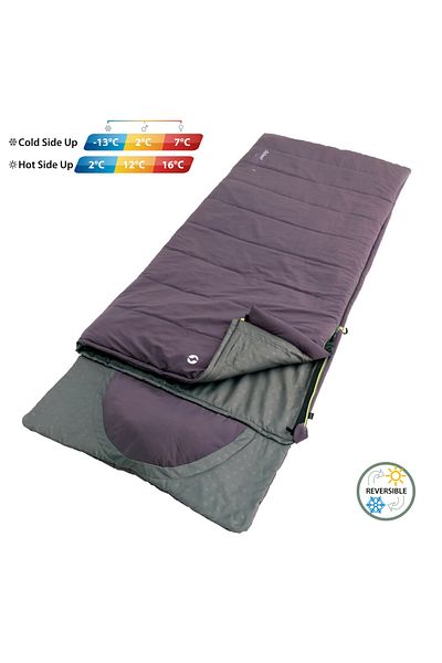 Outwell Contour Summer and Winter Sided -13°C Sleeping Bag D.Purple Right