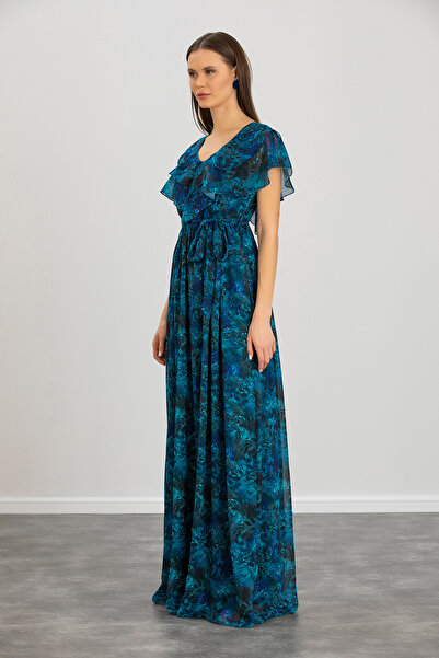 Entarim Uzun Şifon Elbise