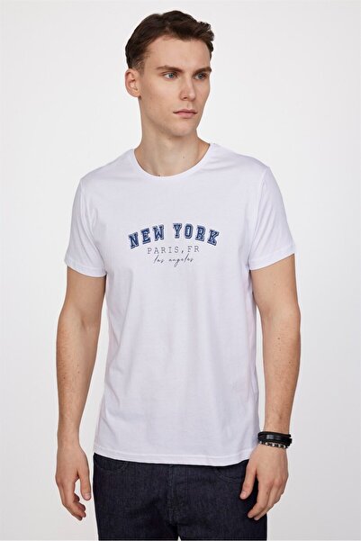 Tudors Ανδρικό μπλουζάκι με λεπτή εφαρμογή 100% βαμβακερό μαλακό εμπριμέ με λ...