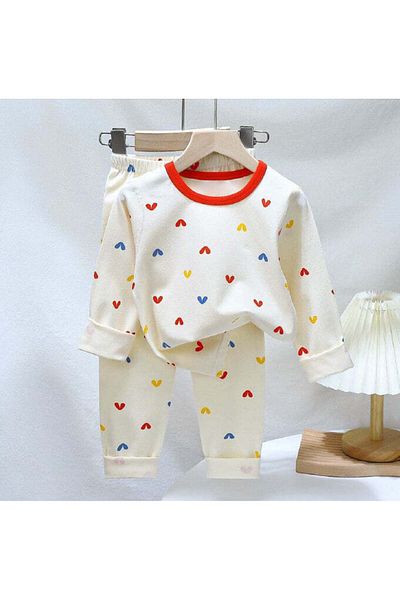 naynes 3 Years Old/Cute Butterfly Patterned Cotton Long Sleeve Girls and Boys' Pajamas Set