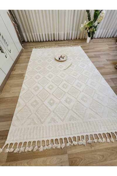 NOVA HALI İskandinav Bambu Tarz Antialerjik Yumuşak 4m2 Ve 6m2 Salon Oturma O...