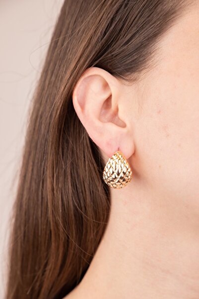 Sacha Accessories نموذج انقطاع أقراط ذهبية منحنية