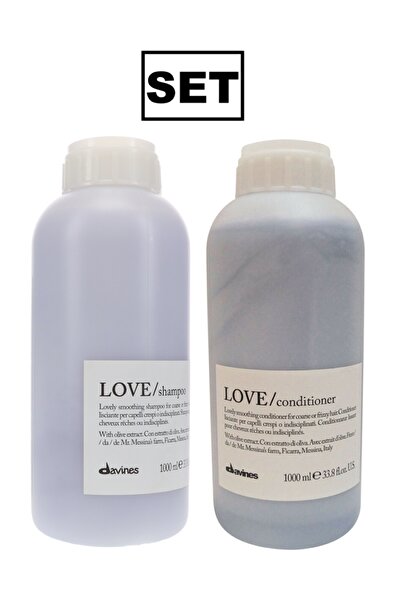 Davines Love Smoothing Shampoo Kıvırcık Saçlar İçin Pürüzsüzleştirici Şampuan1000ml Ve Saç Kremi 1000ml CYT3