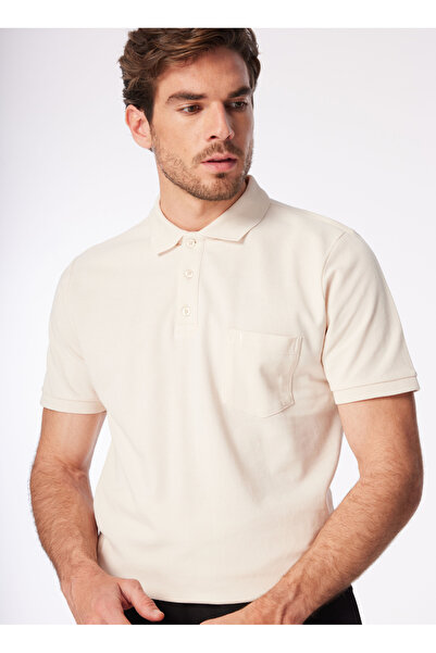 FABRIKA COMFORT Bej Erkek Basic %100 Pamuk Polo T-Shirt CM NOBRO K CEPLI