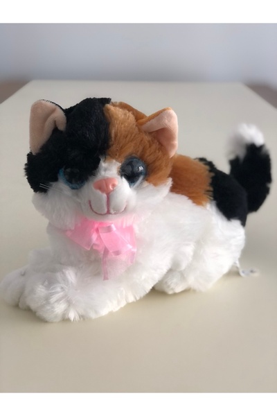 TOPROCKSTORE Sesli Miyavlayan Peluş Kedi Oyuncak Hediyelik Uyku Arkadaşı 30 cm