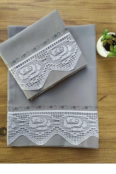 Modares Store Rose Lace Piccolo Double Pillow Case Gray 50x70