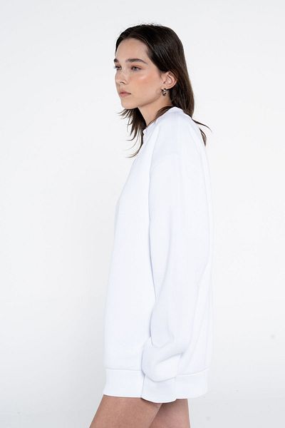 Friday Offset Γυναικείο φούτερ Monica White Oversize Crew Neck