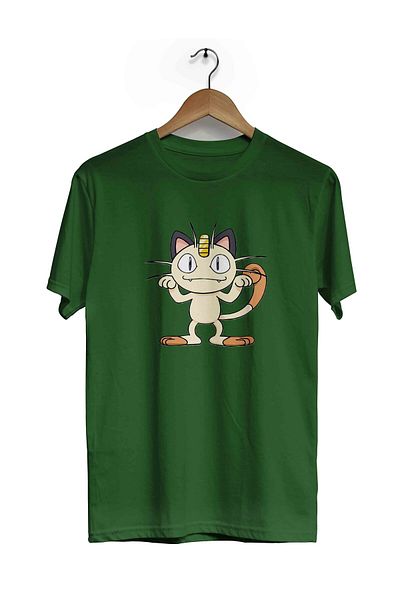 herotasarım Μπλουζάκι με κοντομάνικο μοτίβο Pokemon Meow - bll4799