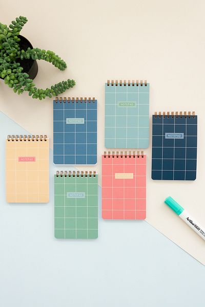 Matt Notebook مجموعة من 6 لوحات مذكرة للجيب