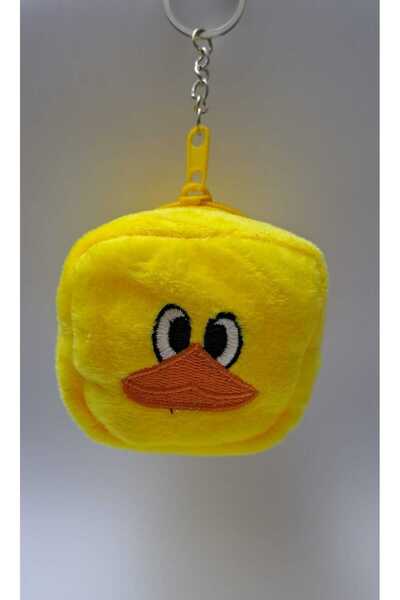 Pufline سلسلة مفاتيح محفظة كتكوت صفراء قطيفة