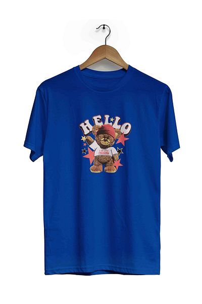 herotasarım Teddy Bear Hello κοντομάνικο μπλουζάκι - bll4487