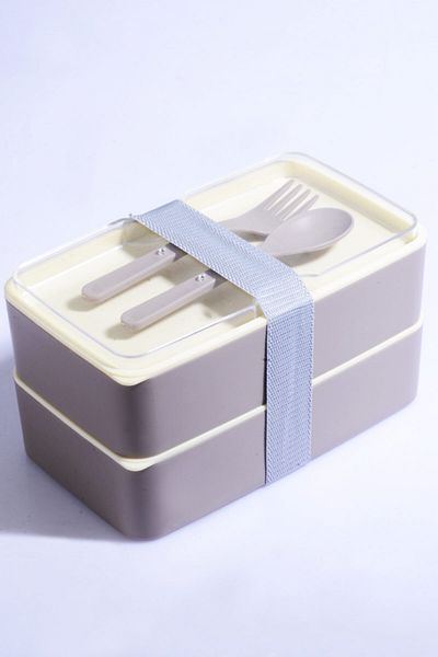 Porselen Diyarı 2 Tiers Microwave Compatible Food Storage Container Lunch Box Athlete Student School Workplace Lunch Box
