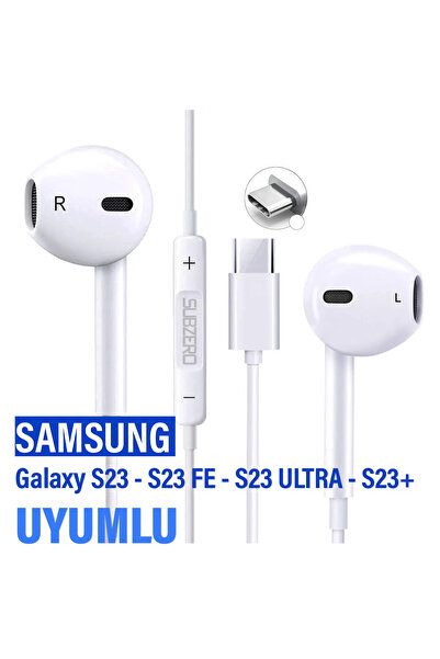 EXENAR Type-C Mikrofonlu Kulaklık Samsung S23 - S23 fe - S23 Ultra - S23+ Plu...