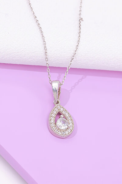 Miavi Silver 925 Ayar Gümüş Rodyum Damla Kolye