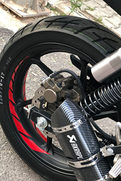 Banxtre Dekoratif Kırmızı Jant Şeridi Sticker Motor için Jant Etiket Seti ( 8...