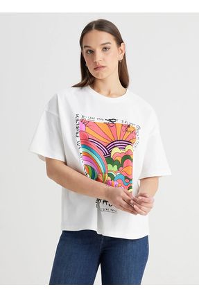 Lee Bisiklet Yaka Beyaz Kad n T Shirt L241413100 Loose Fit T shirt Fiyat Yorumlar Trendyol