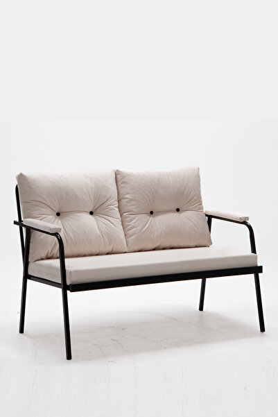 SANDALİE Riva Minderli İkili Koltuk Balkon - Bahçe - Teras Mobilyası / Krem