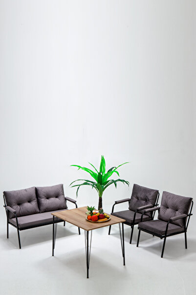 MOBETTO Riva 2 1 1 S Minderli Bahçe Takımı Balkon - Bahçe - Teras Mobilyası /...