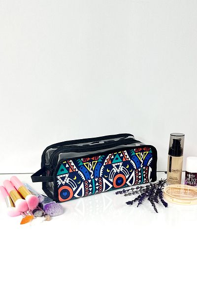 SECREX Geantă de machiaj din piele vegană - Cutie cosmetică pentru creion