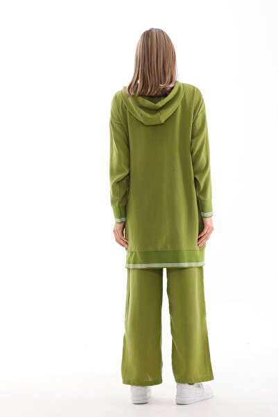 WestBound Women's Hijab Summer Sweat Trousers Bottom Top Double Set - Green