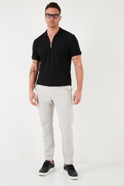 Buratti Pánské bavlněné tričko Polo s výstřihem – na zip, Regular Fit5902434