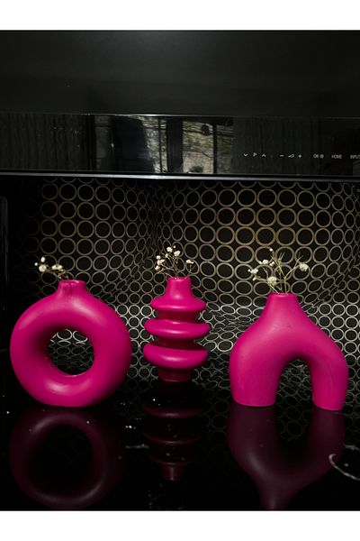 Orange Atelier 10 cm Fuchsia Minimal Vase Set