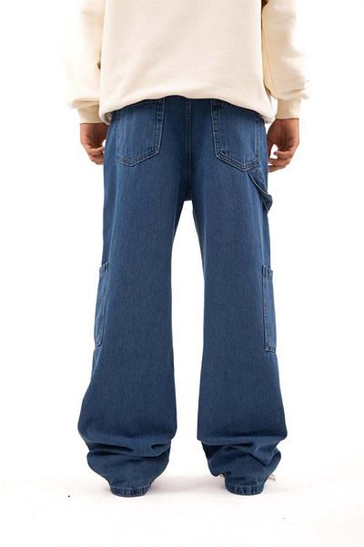Flaw Wear Blue Baggy Jean with Pocket Detail
