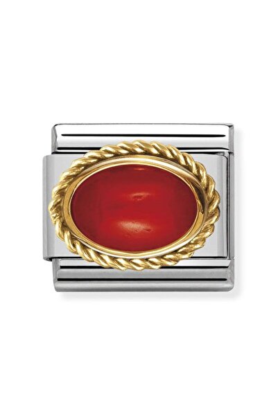 NOMİNATİON Composable Classic Dekoratif Link - Taşlar Oval - KIRMIZI MERCAN -...