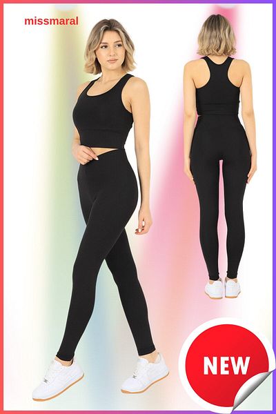 missmaral Ψηλόμεσο Μαύρο Αθλητικό Κολάν Slim Fit - Oslo 1090 με λεπτομέρεια ραφής Flatlock