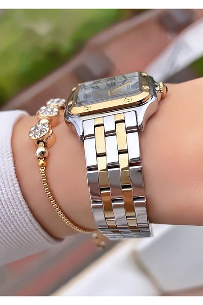 Ferrucci Ferruci Brand Yellow Silver Color Steel Cord Women's Wristwatch - Bracelet